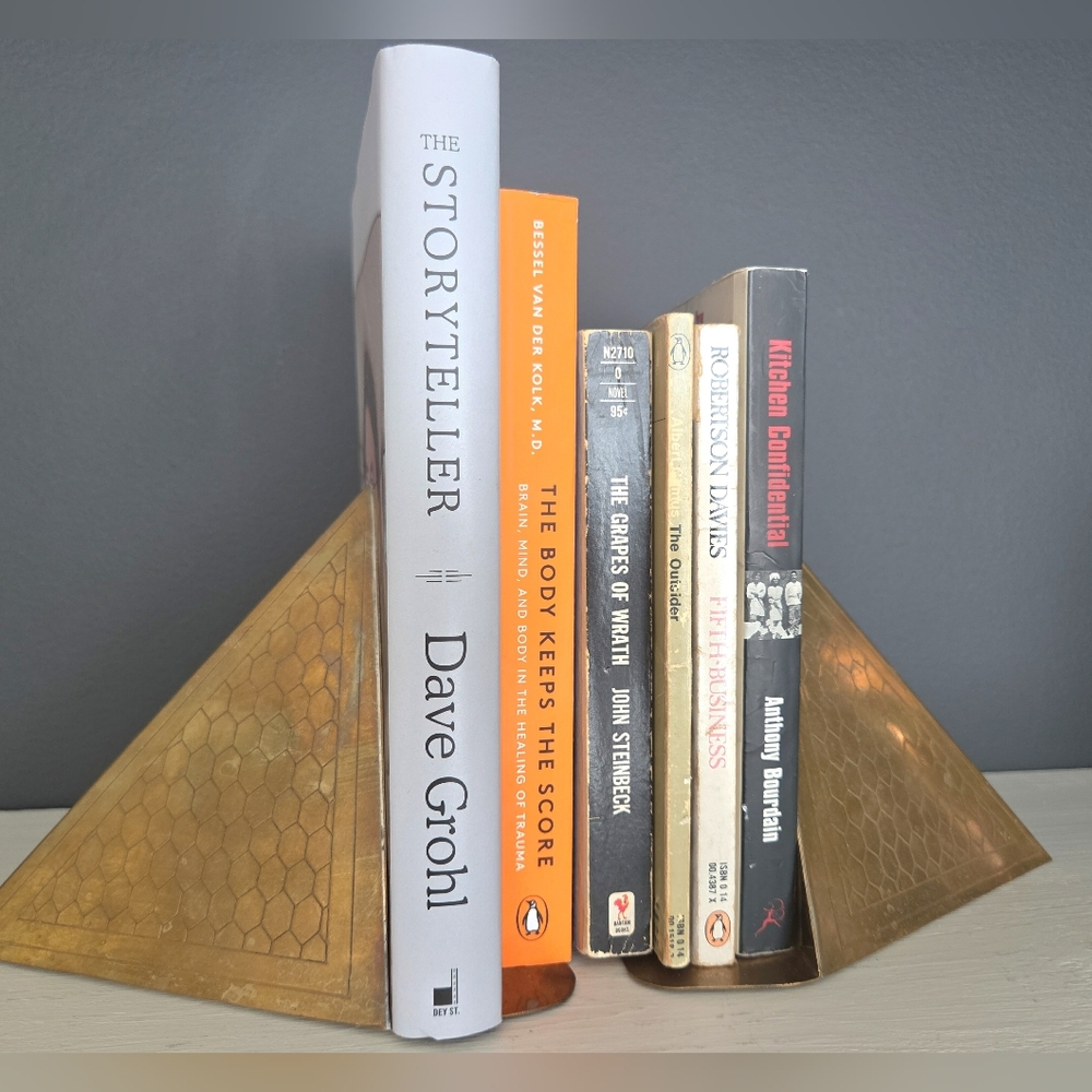 Vintage Birks Brass Geometric Bookends